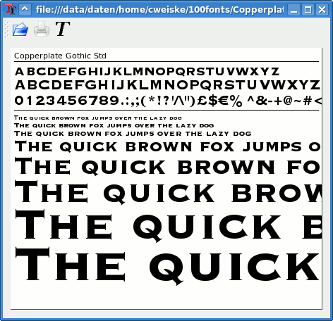 Screenshot of   kfontview