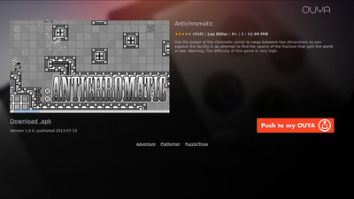 Antichromatic game details page on the web
