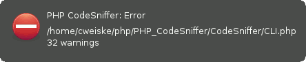 phpcs error