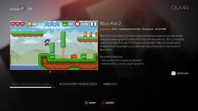 First store api demo: Downloading Bloo Kid 2