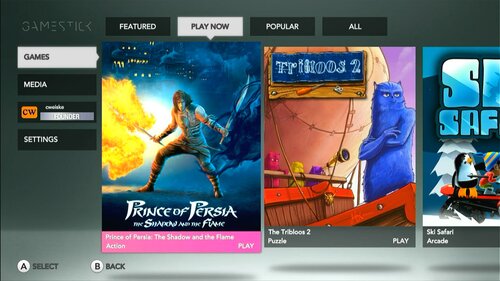 Playjam GameStick user interface