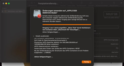 The failing Disk Utility